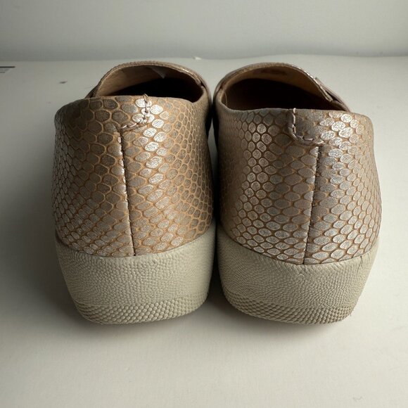 FitFlop Loafers Womens Fringey Sneakerloafer Silver Snake Size 5 - Picture 5 of 9